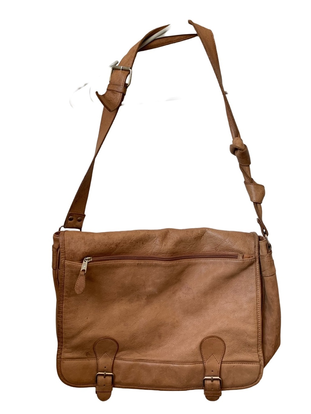 BOULDER RIDGE Glove Tanned Cowhide Leather Gold Hardware Large Messenger Bag